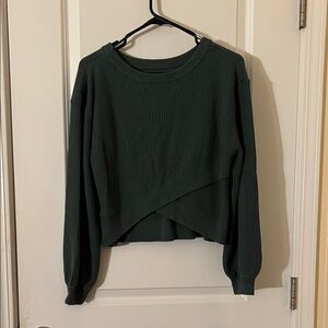 Lululemon Athletica Olive Ribbed Knit Top